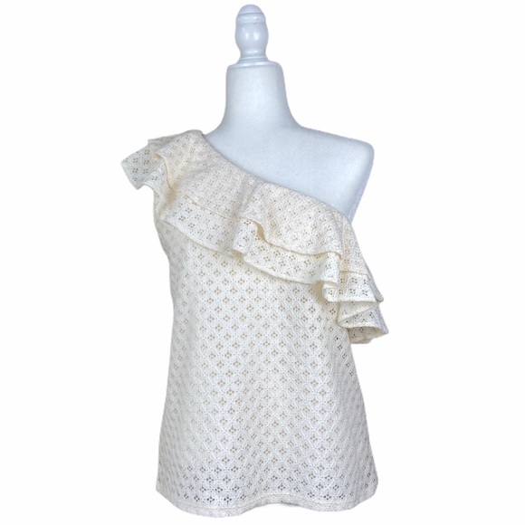 Banana Republic | One shoulder Ruffle Lace Blouse